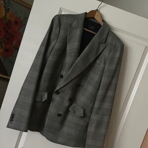 J. Crew Gray Double-Breasted Blazer Classic Tailored Style